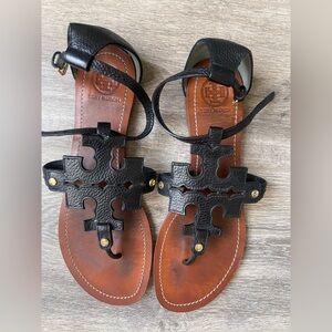 Tory Burch Black Leather Sandals